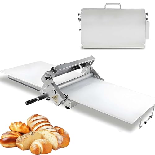 Manuelle faltbare Teigausrollmaschine, Edelstahl-Teigpresse, 0-25 mm einstellbar, ideal für Pizza, Croissants, Blätterteig, Konditorei, Hausgebrauch und Gastronomie(60x30cm) von zhenmaster
