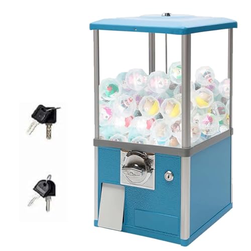 Gashapon Automat, Robuste Münzbetriebene Kaugummiautomat, Große Süßigkeitenautomat Mit 360 Grad Drehung Für Einkaufszentren, Spielhallen, Supermärkte Und Freizeitparks(Blue) von zhenmaster