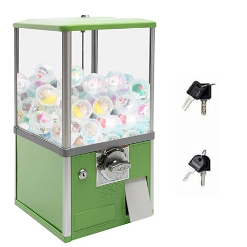 Gashapon Automat, Robuste Münzbetriebene Kaugummiautomat, Große Süßigkeitenautomat Mit 360 Grad Drehung Für Einkaufszentren, Spielhallen, Supermärkte Und Freizeitparks(Green) von zhenmaster