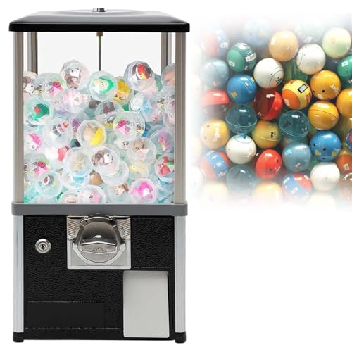 Gashapon Kapselautomat, Gewerbliche Münzbetriebene Süßigkeitenautomat, Große Spielzeugautomat Mit 360 Grad Rotation Für Einkaufszentren, Supermärkte, Spielhallen Und Freizeitparks(Black) von zhenmaster