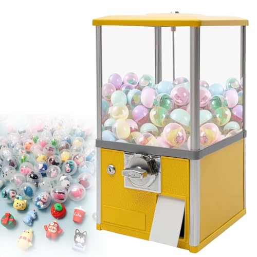 Gashapon Kapselautomat, Gewerbliche Münzbetriebene Süßigkeitenautomat, Große Spielzeugautomat Mit 360 Grad Rotation Für Einkaufszentren, Supermärkte, Spielhallen Und Freizeitparks(Yellow) von zhenmaster