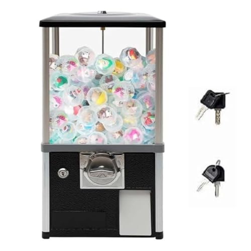 Gashapon Kapselautomat, Große Gewerbliche Spielzeugautomat, Münzbetriebene Süßigkeitenautomat, 360 Grad Rotierende Vending Maschine Für Märkte, Einkaufszentren Und Freizeitparks(Black) von zhenmaster