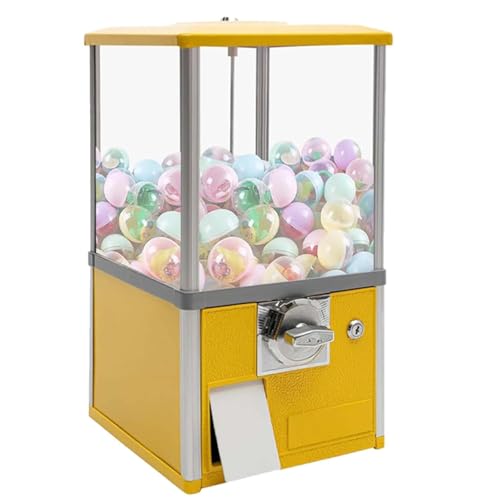 Gashapon Kapselautomat, Große Gewerbliche Spielzeugautomat, Münzbetriebene Süßigkeitenautomat, 360 Grad Rotierende Vending Maschine Für Märkte, Einkaufszentren Und Freizeitparks(Yellow) von zhenmaster