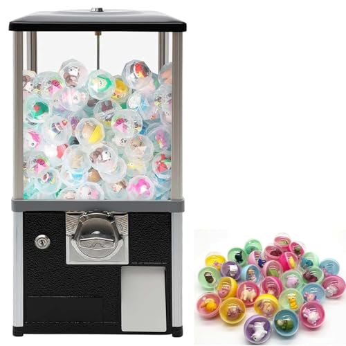 Gewerbliche Gashapon Maschine, Große Kapselautomat, Münzbetriebene Süßigkeitenautomat, 360 Grad Drehbare Spielzeugautomat Für Einkaufszentren, Vergnügungsparks Und Spielhallen(Black) von zhenmaster