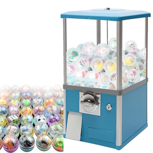 Große Kapselautomat, Gashapon Spielzeugautomat, Münzbetriebene Süßigkeitenautomat, 360 Grad Rotierende Vending Maschine Für Einkaufszentren, Spielhallen Und Freizeitparks(Blue) von zhenmaster