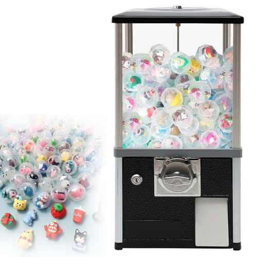 Kaugummiautomat, Gewerbliche Gashapon Maschine, Münzbetriebene Kapselautomat, 360 Grad Drehbare Süßigkeitenautomat Für Arcade, Einkaufszentren, Supermärkte Und Freizeitparks(Black) von zhenmaster