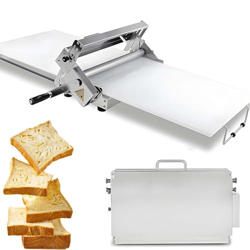 Manuelle Teigausrollmaschine, Edelstahl, faltbar und tragbar, 0-25 mm einstellbar, ideal für Pizza, Croissants, Blätterteig, Küche, Gastronomie, Konditorei, Bäckerei(60x30cm) von zhenmaster