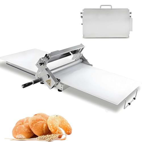 Manuelle faltbare Teigausrollmaschine aus Edelstahl, 0-25 mm Stärke justierbar, ideal für Pizza, Croissants, Blätterteig, Gastronomie, Konditorei, Hausküche, Café(90x40cm) von zhenmaster