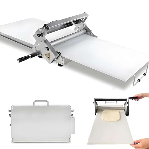 Professionelle faltbare Edelstahl-Teigausrollmaschine, manuell, 0-25 mm justierbar, für Pizza, Croissants, Blätterteig, Bäckerei, Konditorei, Gastronomie und Haushalt(90x40cm) von zhenmaster