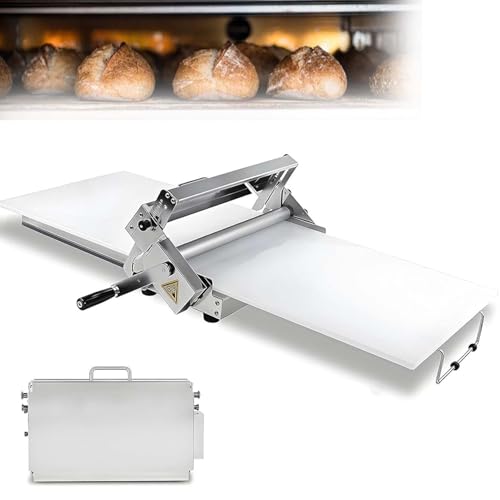 Professionelle manuelle Teigausrollmaschine, Edelstahl, faltbar und tragbar, 0-25 mm Stärke, für Pizza, Croissants, Blätterteig, Konditorei, Küche und Gastronomie(60x30cm) von zhenmaster