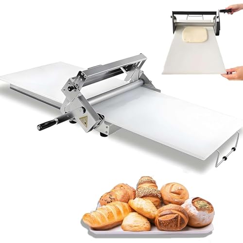 Professioneller manueller Teigausroller, faltbar, Edelstahl, 0-25 mm justierbar, für Pizza, Croissants, Blätterteig, Hausgebrauch, Café, Konditorei und Gastronomie(60x30cm) von zhenmaster
