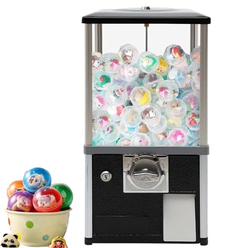 Spielzeugautomat, Große Kommerzielle Gashapon Maschine, Münzbetriebene Kaugummiautomat, Robuste Süßigkeitenautomat Mit 360 Grad Drehung Für Arcade Und Einkaufszentren(Black) von zhenmaster