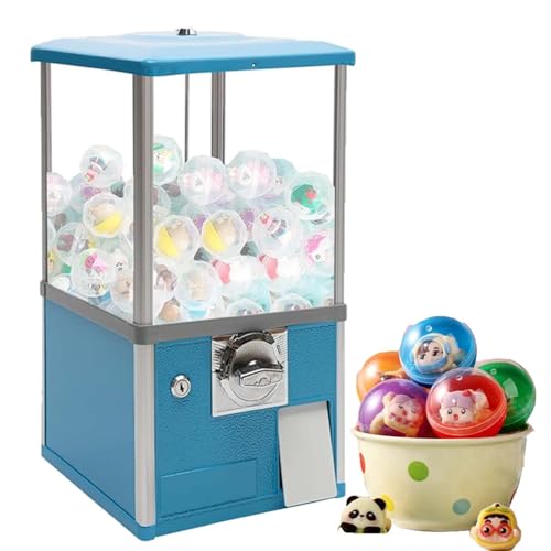 Spielzeugautomat, Große Kommerzielle Gashapon Maschine, Münzbetriebene Kaugummiautomat, Robuste Süßigkeitenautomat Mit 360 Grad Drehung Für Arcade Und Einkaufszentren(Blue) von zhenmaster