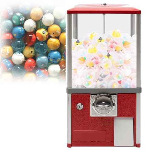 Spielzeugautomat, Große Kommerzielle Gashapon Maschine, Münzbetriebene Kaugummiautomat, Robuste Süßigkeitenautomat Mit 360 Grad Drehung Für Arcade Und Einkaufszentren(Red) von zhenmaster