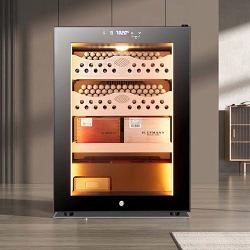 zhenmaster 50L Elektrischer Zigarrenhumidor Mit Heiz- Und Kühlsteuerung 16-23°C, 60-80% Luftfeuchtigkeit, Spanisches Zedernholz Für 300 Zigarren, Digitales Hygrometer(Cigarcabinet) von zhenmaster