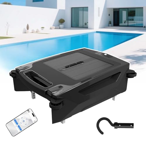 zhenmaster Kabelloser Poolroboter mit Solarzelle und Akku – Smart Skimmer mit App, Hindernisvermeidung, Selbstparkend, 3.4L Korb, Für Pools bis 100m², IPX7 von zhenmaster