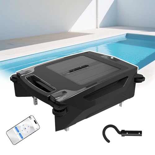 zhenmaster Kabelloser Schwimmbadroboter mit Solarzelle – Bluetooth-gesteuerter Poolreiniger mit 2500mAh Akku, Selbstparkend, 3.4L Korb, IPX7, 100㎡ Bereich von zhenmaster
