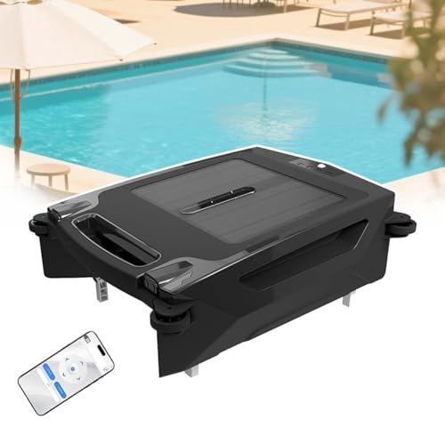 zhenmaster Poolroboter mit Solarpanel und App-Funktion – Automatischer Poolreiniger, Dual-Ladefunktion, 3.4L Filterkorb, IPX7 Schutz, für große Pools bis 100㎡ von zhenmaster