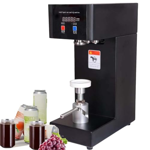 zhenmaster Professionelle Dosenversiegelungsmaschine 180W – Für Getränke in Cafés, Bars & Foodtrucks – Edelstahl, Leckdicht, Kompakt – LCD-Zähler, 110V/220V(Black) von zhenmaster