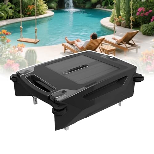zhenmaster Solar Poolroboter mit App-Steuerung – Kabelloser Skimmer mit 3,4L Filterkorb, Dual-Ladefunktion, für Pools bis 100㎡, IPX7 wasserdicht, Selbstparkend, Ultraleise von zhenmaster