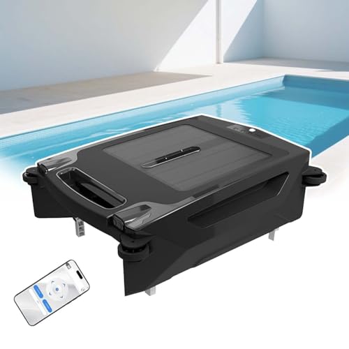 zhenmaster Solar Poolroboter mit automatischem Docking – Bluetooth-Steuerung per App, Dual-Charging, 3.4L Korb, IPX7 Wasserdicht, Für Salzwasser- & Süßwasserpools von zhenmaster