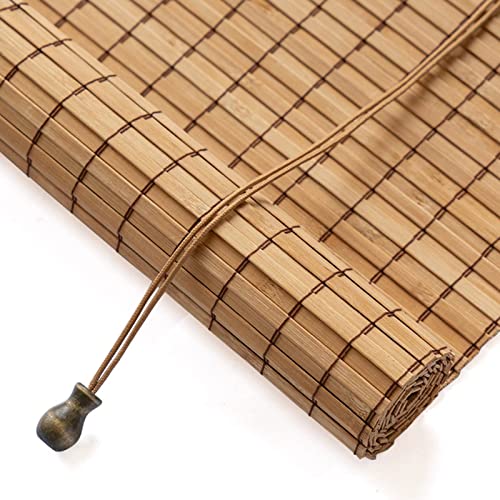 Bambus Rollo Sonnenschutz Sichtschutz Rollo Seitenzugrollo Raffrollos,Für Fenster und Türen,Natur Holzrollos,für Fenster und Türen,90% Schattierung,Anpassbar (105 x 110 cm) von zhijiaqian456