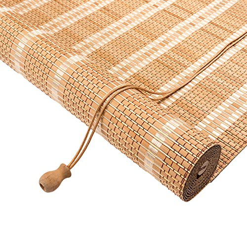 Bambusrollo Sonnenschutz Sichtschutz Rollo Seitenzugrollo Raffrollos, Natur Holzrollos,für Fenster und Türen,80% Schattierung,Anpassbar (75 x 220 cm) von zhijiaqian456