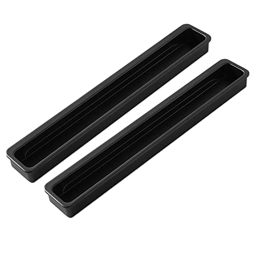 Schiebetür-Möbelgriff Einlass-Muschelgriff eckig Griffmuschel für Türen & Schubladen Metall schwarz matt 2 Stück Design Schiebetürgriff zum Einlassen (192mm) von zhijiaqian456