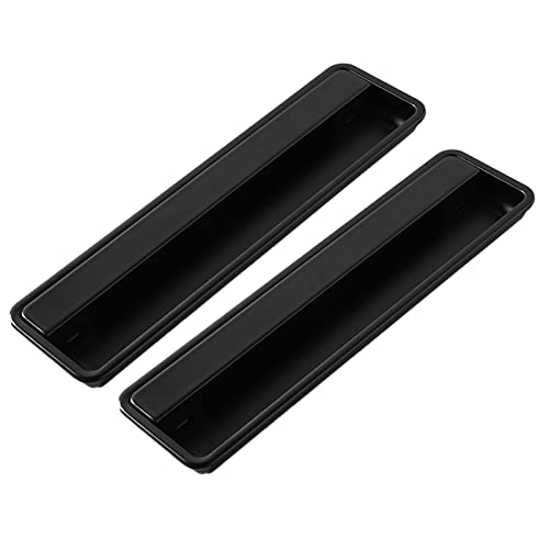 Schiebetür-Möbelgriff Einlass-Muschelgriff eckig Griffmuschel für Türen & Schubladen Metall schwarz matt 2 Stück Design Schiebetürgriff zum Einlassen (M,Black) von zhijiaqian456