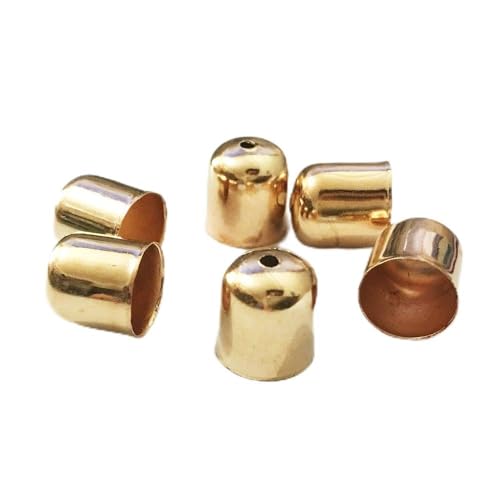 50 Quaste Nabenkappen Charms verarbeitet Ende Beads Leder Bindekordeln Schnalle Spitze 12x12mm KC Gold Plated von ZHITENG