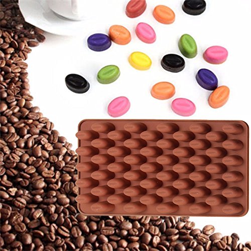 zhiwenCZW 55 Mini Kaffeebohnen Silikonform Kuchen Schokolade Jelly Candy Soap Backform von zhiwenCZW