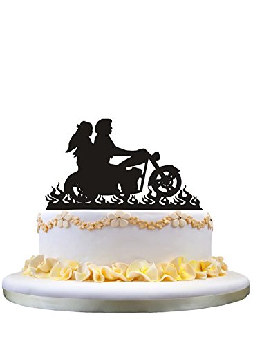 Motorrad Hochzeitstorte Topper- Braut und Bräutigam Kuchen Topper Perfekt für Hochzeit Dekor von zhongfei