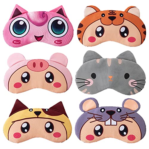 zhongguoqiaomao 6 Stück Schlafmasken süßes Tier weiches atmungsaktives Plüsch Cartoon-Schlafmaske Blackout-Augenabdeckung Kinder Erwachsene für Schlaf zu Hause und Auf Reisen zhongguoqiaomao 6 Stück Schlafmasken süßes Tier weiches atmungsaktives Plüsch Cartoon-Schlafmaske Blackout-Augenabdeckung Kinder Erwachsene für Schlaf zu Hause und Auf Reisen von zhongguoqiaomao