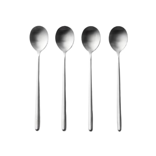 Löffel, 4 Stück Tafellöffel aus 304 Edelstahl, Reislöffel mit langem Griff for den Haushalt Löffel, 4 Stück Tafellöffel aus 304 Edelstahl, Reislöffel mit langem Griff for den Haushalt von zhongqunli