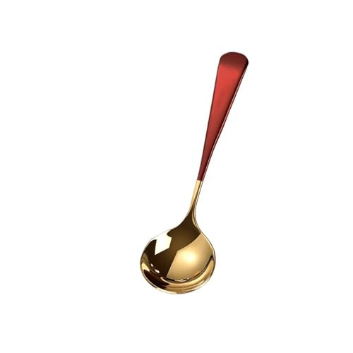 Löffel, Edelstahl-Tafellöffel mit langem Griff, Haushaltssuppenlöffel(Red) von zhongqunli