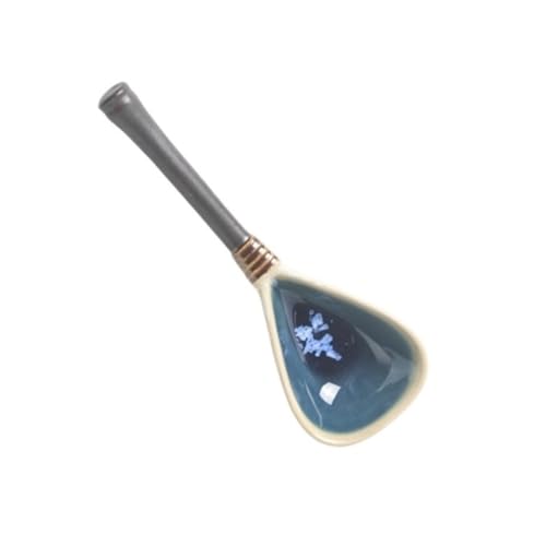 Löffel, Große Suppenkelle Vintage Keramik Haushalt, Langstieliger Esslöffel(Blue,S) von zhongqunli