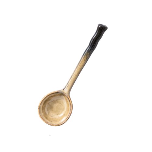 Löffel, Keramik-Esslöffel, Haushalts-Suppenlöffel mit langem Griff(Beige) von zhongqunli