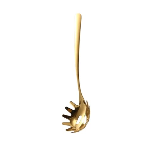 Löffel, Nudelschaufel aus Edelstahl, Nudel-Fadennudeln, undichte Löffel, Besteck(Golden) von zhongqunli