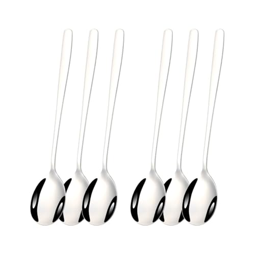Löffel, Set mit 6 Haushaltslöffeln langem Griff, Löffel aus Edelstahl von zhongqunli