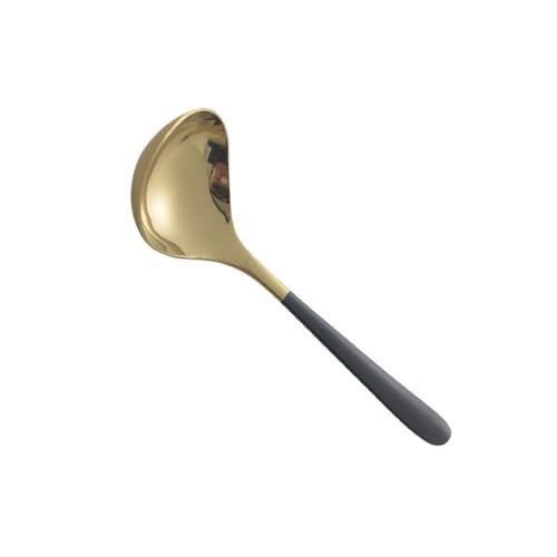Löffel, Suppenlöffel aus Edelstahl, großer Haushaltslöffel, runder Kopf, Reislöffel(Black) von zhongqunli