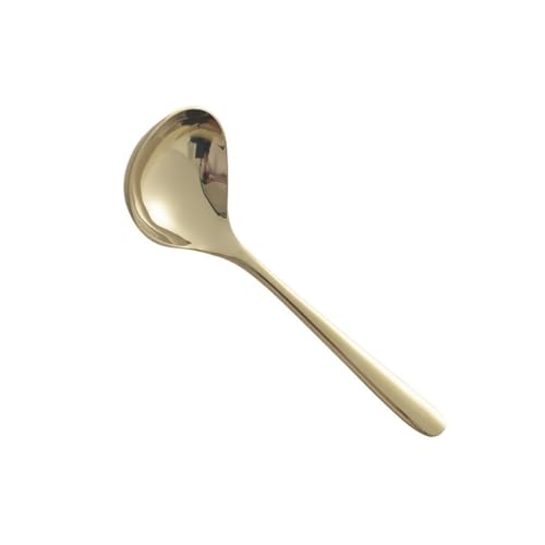 Löffel, Suppenlöffel aus Edelstahl, großer Haushaltslöffel, runder Kopf, Reislöffel(Gold) von zhongqunli
