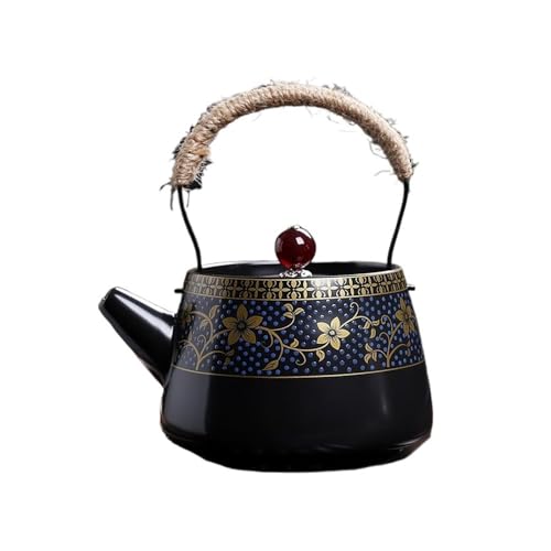 Teekanne, Keramik-Kung-Fu-Teekanne mit Sieb – Teeservice for Zuhause(Black-gold) von zhongqunli