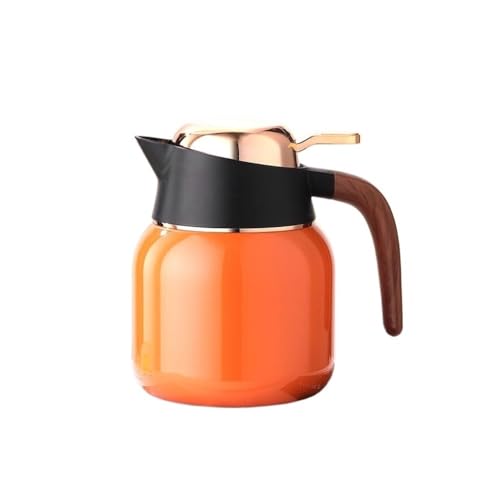 Teekanne, Wasserkocher mit Keramik-Innenschale for Glühtee, for Zuhause und das Büro, sicheres und stilvolles Aufbrühen(Orange) von zhongqunli
