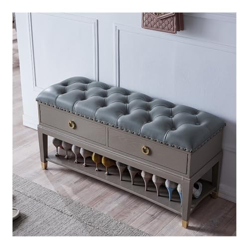 zhongqunli Eingangsbank, Schuhbank aus Massivholz mit Sitzfläche – Aufbewahrungshocker for den Eingangsbereich zu Hause(80CM) von zhongqunli