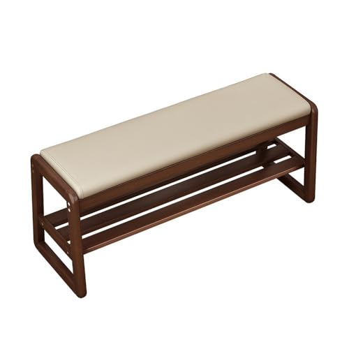 zhongqunli Eingangsbank, Schuhbank aus Massivholz mit gepolsterter Sitzfläche – Aufbewahrungshocker for den Eingangsbereich(55cm) von zhongqunli