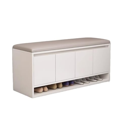 zhongqunli Eingangsbank, Schuhbank for den Eingangsbereich – Kompakter Aufbewahrungshocker mit schlichtem Design(White) von zhongqunli
