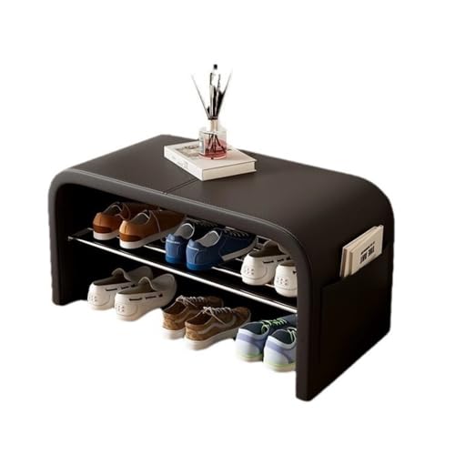 zhongqunli Eingangsbank, Türschuhregal mit Sitz, Schuhwechselbank for Eingangsbereiche(Black,100cm) von zhongqunli