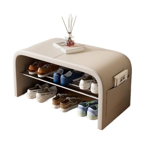 zhongqunli Eingangsbank, Türschuhregal mit Sitz, Schuhwechselbank for Eingangsbereiche(White,60c) von zhongqunli
