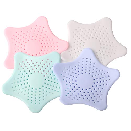 Silikon Abflusssieb für Duschen, Waschbecken Filter,Kanalisation Abfluss Sieb Silikon-Hält Abflüsse Frei von Haaren und Kleinteilen(4 Stück) von zhouzhouji