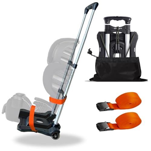 Autositz-Reisewagen – Dolly Rollwagen, Räder, Flughafen-Reise, Faltbarer Tragegurt, Rucksack, Trolley, Flugzeug, Faltbarer Gepäckwagen mit Rädern (Orange) von zhtangrui